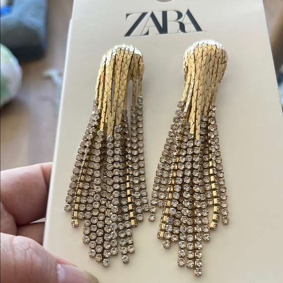 Zara Gold and Silver Cascade Earrings - Picture 3 of 6